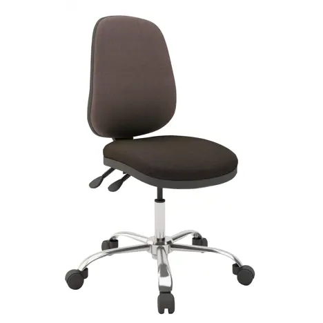 High Back Operators Chair - Chrome - Task Adjustable Arms - Hideaway FL824